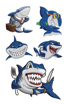 Tattoo temporal tiburones x10 planchas