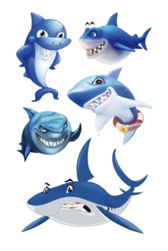 Tattoo temporal tiburones x10 planchas - comprar online