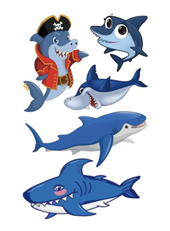 Tattoo temporal tiburones x10 planchas - Tienda Simoneta