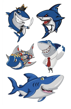 Tattoo temporal tiburones x10 planchas - tienda online