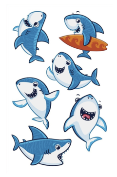 Tattoo temporal tiburones x10 planchas - Tienda Simoneta