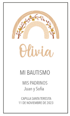 Estampita bautismo Olivia x12