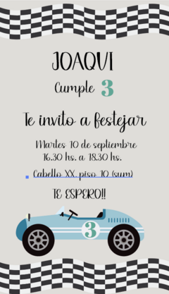 Invitación digital autos vintage