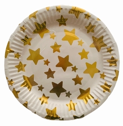 Platos x10 estrellas dorado/plateado