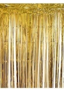Cortina flecos dorada 200x100