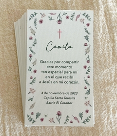 Estampita comunión Camila x12