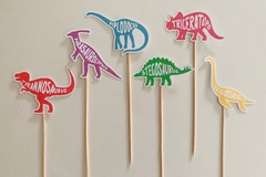 Pinchos cake toppers dinos x6 - comprar online