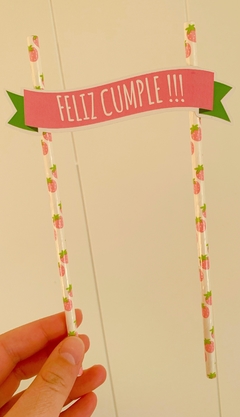 Cake topper feliz cumple frutas en internet