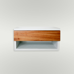 Mesa de luz flotante con un cajón y estante (estandard) -