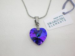 Corazón Azul 1,4 cm + cadena- Cristal - comprar online