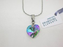 Corazón Lila 1,4 cm + cadena- Cristal - comprar online