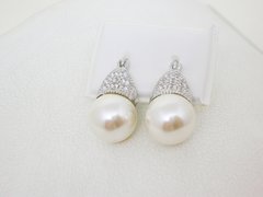 Aros Lady Di Blancos Perlas - Plata - comprar online