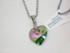 Corazón Verde Lila 1,8 cm + cadena - Cristal - comprar online