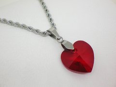Corazón Rojo 1,8 cm + cadena - Cristal - comprar online