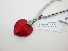 Corazón Rojo 1,8 cm + cadena - Cristal