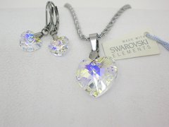 Conjunto Corazón Aurora Boreal - Cristal - comprar online