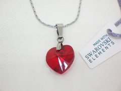 Corazón Rojo 1,4 cm + cadena- Cristal - comprar online