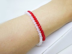 Pulseras Dúo- Red and White - Cristales - comprar online