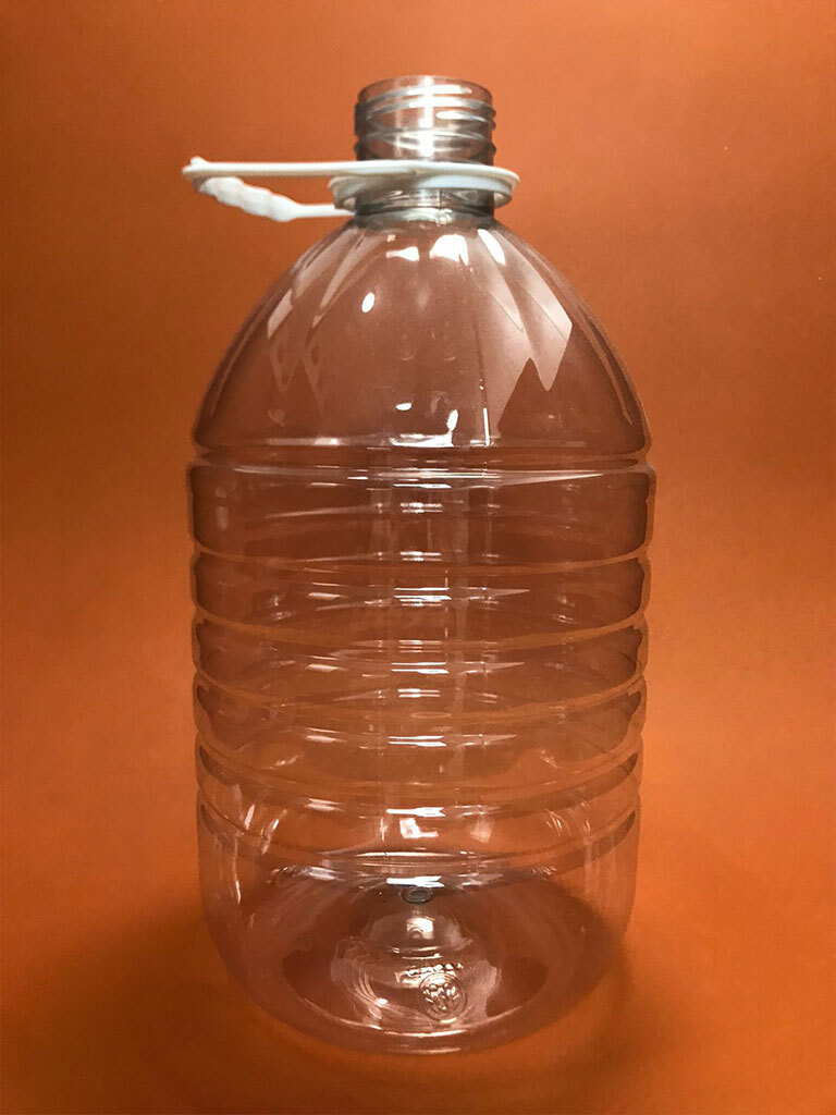 Botella de cristal con asa 1000 ml, tapa de rosca de plástico y