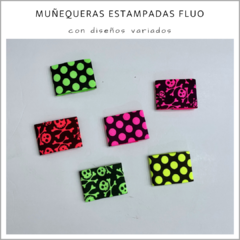 Muñequeras estampadas Fluo - Pack x 10