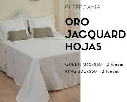 Cubrecama Oro Jacquard Queen Gris