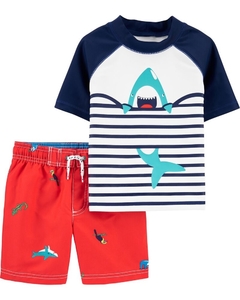 Conjunto de malla y remera con proteccion UV Carters Shark