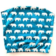 Cobertor de Mochila - Teal Elephants (algodón orgánico)