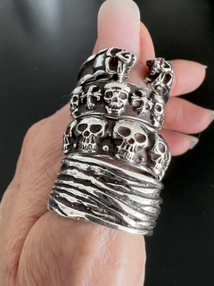 Anillo CINTA CALAVERAS GRANDES - CO&CO Joyeria & Diseño