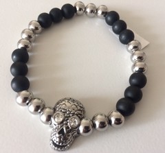 Pulsera ONIX ACERO & CALAVERA