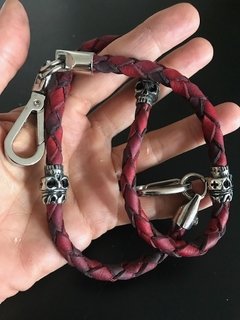 Cadena para Billetera de Cuero con Calaveras Mexicanas x3