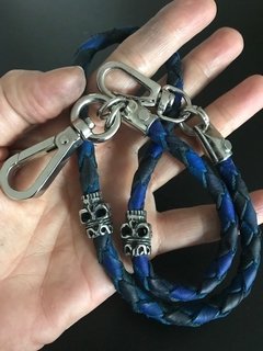 Cadena para Billetera de cuero trenzado y calaveras mexicanas x 2 - comprar online