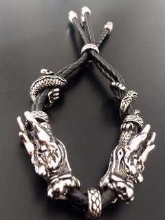 Imagen de *Pulsera DRAGONES CUERO TRENZADO