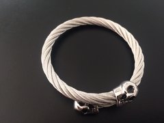 Pulsera Cable de Acero con doble calavera - comprar online