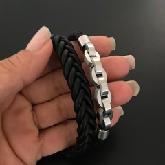 Pulsera OVALOS CUERO TRENZADO en internet