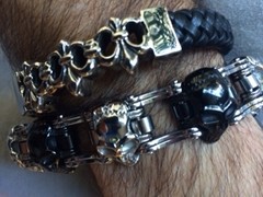 Pulsera Cadena de moto con calaveras combinadas - tienda online