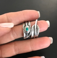 Anillo PLUMA ENROSCADA TURQUESA