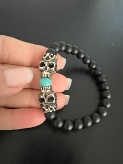 Imagen de Pulsera de Piedras con Calaveras Mexicanas