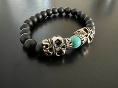 Pulsera de Piedras con Calaveras Mexicanas