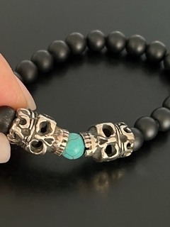 Imagen de Pulsera de Piedras con Calaveras Mexicanas