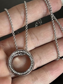 Collar CIRCULO PLATA STRASS - comprar online