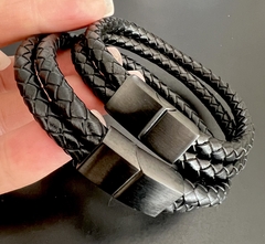 Imagen de Pulsera DOBLE CUERO TUBULAR TRENZADO