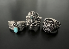 Anillo CALAVERA PENACHO & TURQUESA - tienda online