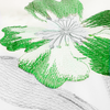 Cortina Baño Teflon Chenille Luxury Diseño Azalea Flower Verde