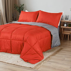 Acolchado Simil Plumon Reversible 2 Plazas Kavanagh Color Rojo