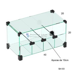 BA103 - 40x20cm - Baleiros de vidro modulado Temperado - comprar online