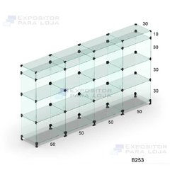 Balcão Expositor Em Vidro Modulado Para Loja 200x110x30cm - B253