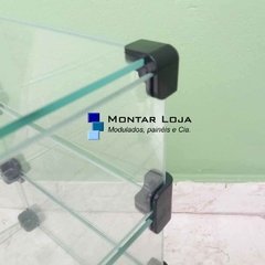 Balcão de vidro modulado em L 50x50cm - Montar Loja