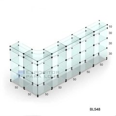 Balcão L Em Vidro Modulado Com Porta Bijuterias Para Loja BL548