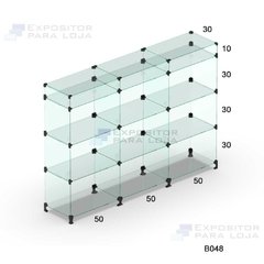 Balcão Expositor Em Vidro Modulado Para Loja 150x110x30cm B248