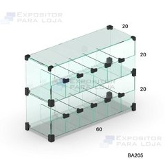Baleiro de vidro modulado Temperado BA205 - 60x40cm - - comprar online